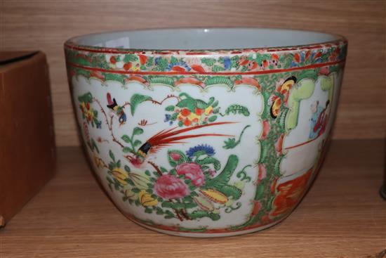 A Cantonese famille rose jardiniere, 19th century, diameter 30cm